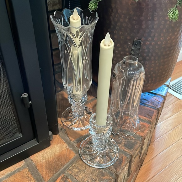 Set of 2 beautiful Crystal d’arques hurricane lamps - Picture 4 of 11